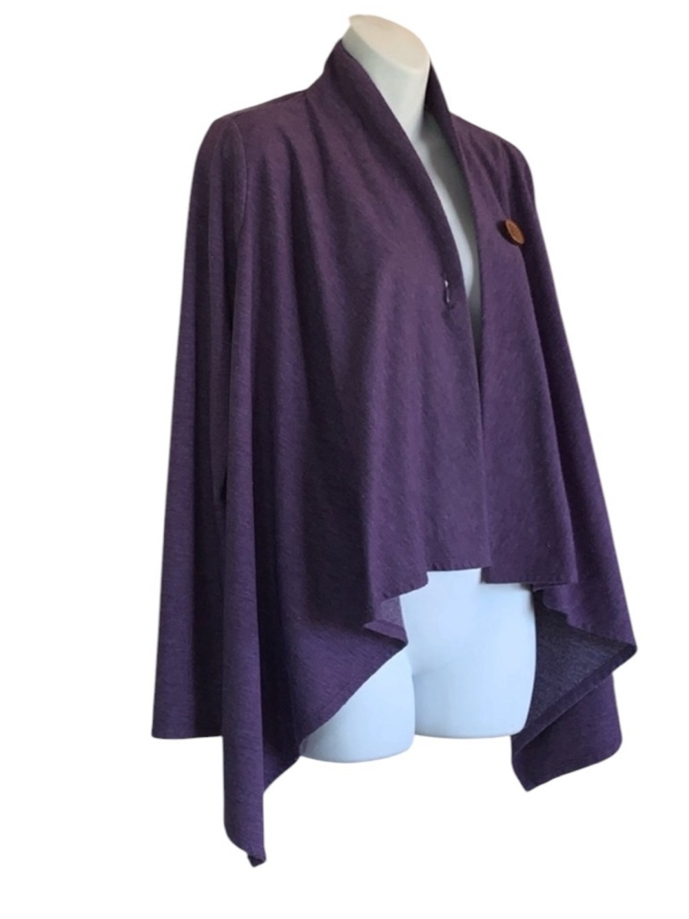 JOSEPH A. (Nordstrom) purple knit cardigan, asymmetrical front long sleeve S EUC